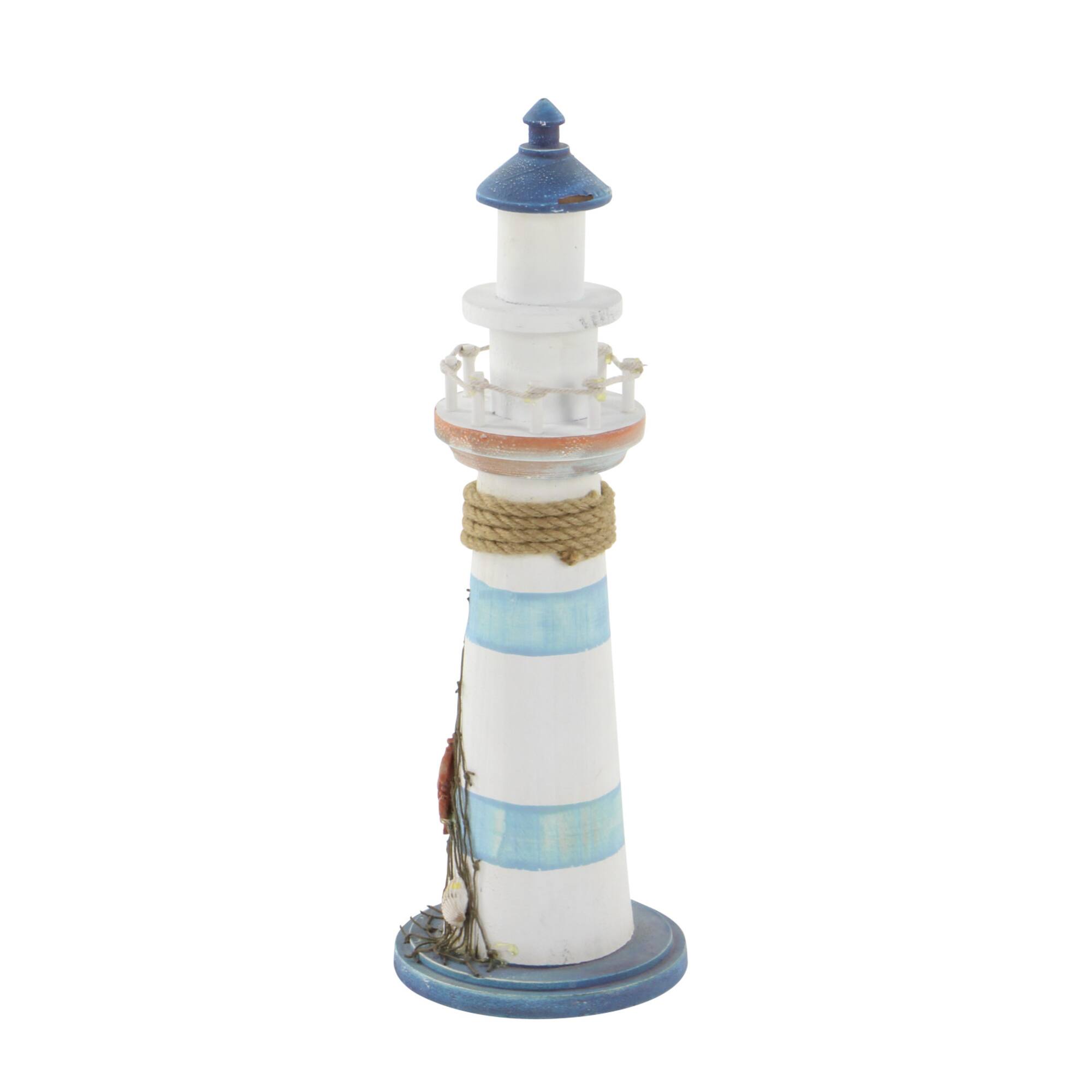 16" Wood Lighthouse Table Accent